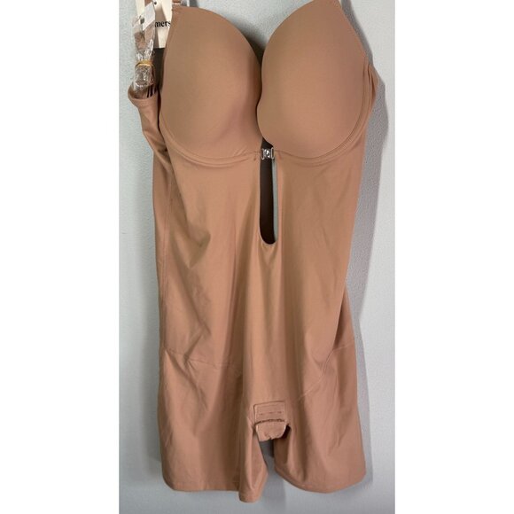 NWT Slimers Body Shaper XXL Nude Tummy Control U Plunge Backless Full Bodysuit - Picture 2 of 12